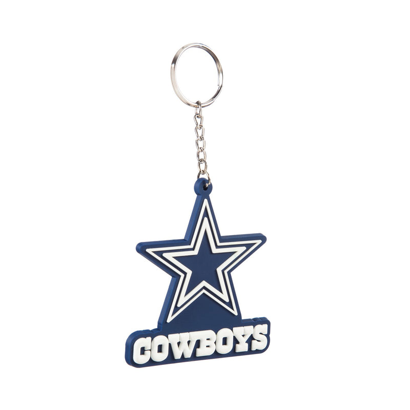 Team Sports America NFL Dallas Cowboys Bold Sporty Rubber Keychain - 5" Long x 3" Wide x 0.2" High