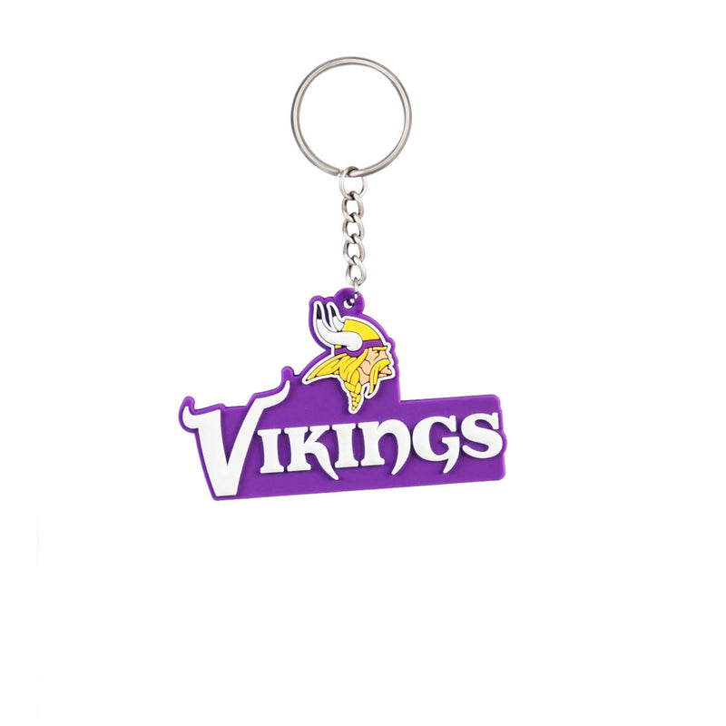 Team Sports America NFL Minnesota Vikings Bold Sporty Rubber Keychain - 5" Long x 3" Wide x 0.2" High