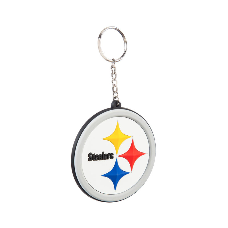 Team Sports America NFL Pittsburgh Steelers Bold Sporty Rubber Keychain - 5" Long x 3" Wide x 0.2" High