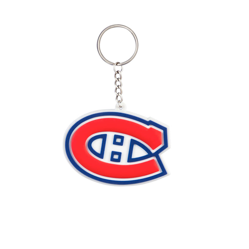 Team Sports America NHL Montreal Canadiens Bold Sporty Rubber Keychain - 5" Long x 3" Wide x 0.2" High