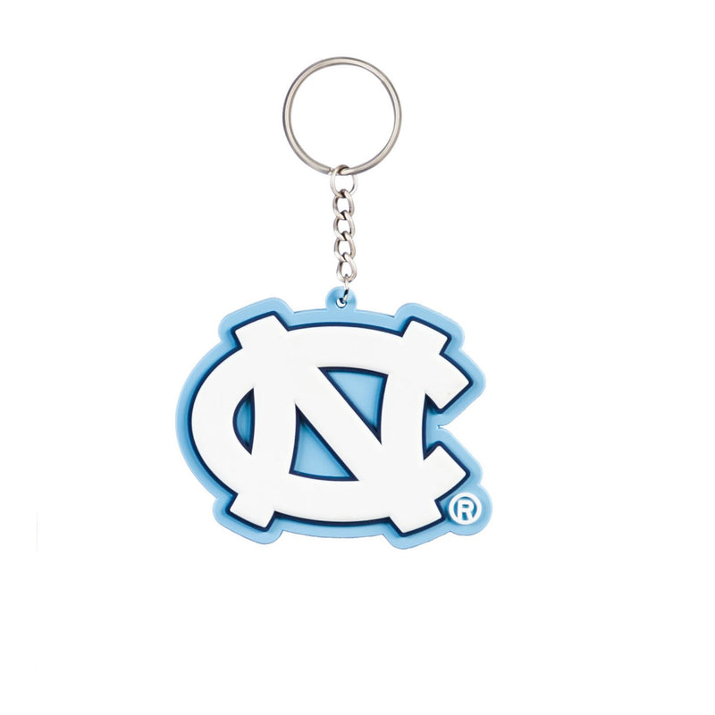 Team Sports America NCAA University of North Carolina Bold Sporty Rubber Keychain - 5" Long x 3" Wide x 0.2" High