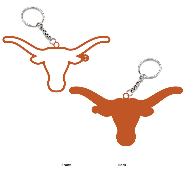 Team Sports America NCAA University of Texas Bold Sporty Rubber Keychain - 5" Long x 3" Wide x 0.2" High