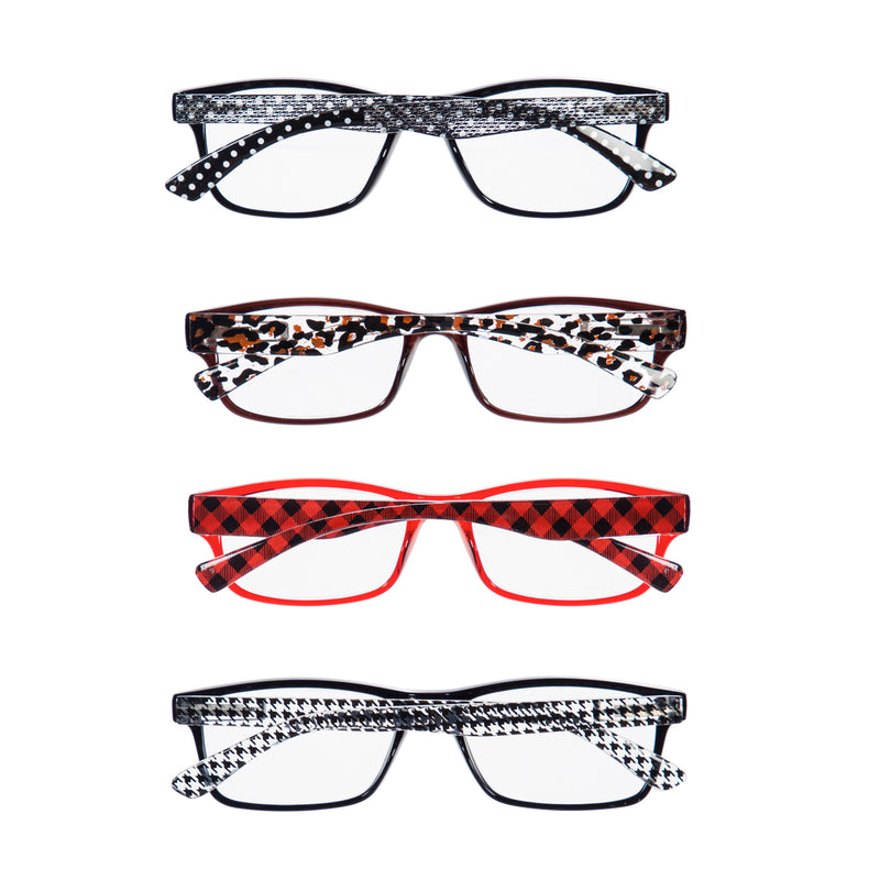 Reading Glasses with Matching Case, 4 Designs, 6 of each, 24 pcs total,7wsg029