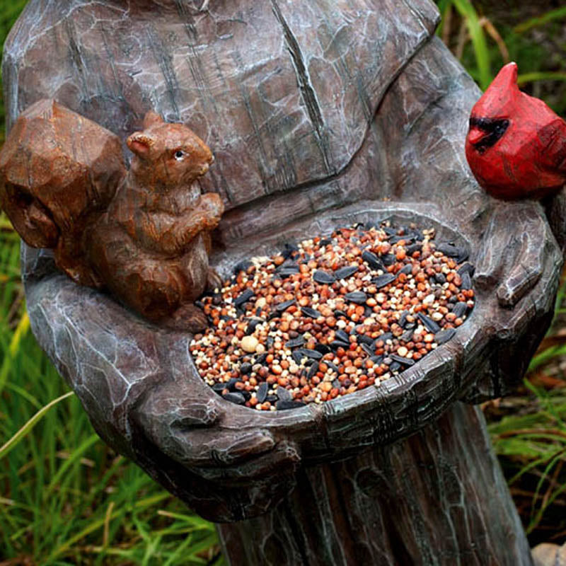 Evergreen St. Francis and Friends Statuary, Feathered Garden, 10.3'' x 12.1'' x 12.1'' inches