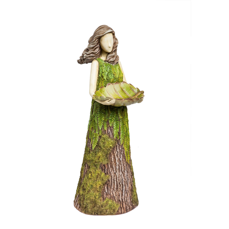 Evergreen Sherwood "Fern" Statuary with birdfeeder, 30'' x 8.8'' x 8.8'' inches