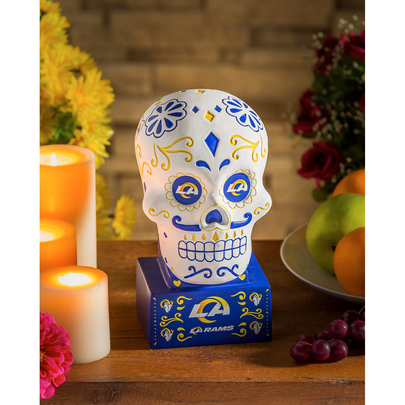 Los Angeles Rams, Sugar Skull Statue, 5.25"x6"x10.25"inches