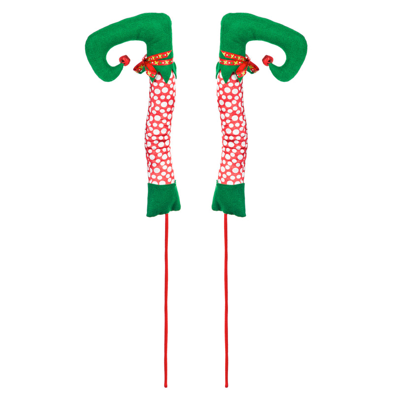 Single 26"H Fabric Elf Leg Plant Picks, 2 Asst.,84f035