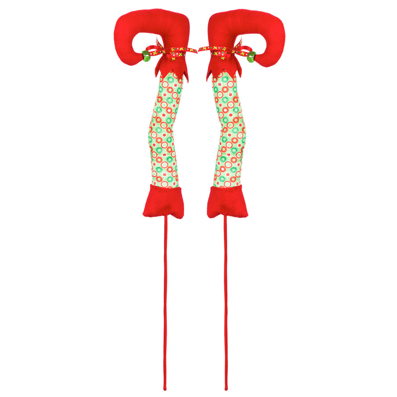 Single 26"H Fabric Elf Leg Plant Picks, 2 Asst.,84f035
