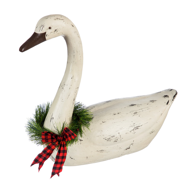Evergreen 13"H Swan Statuary, 2 Assorted, 13'' x 3.2'' x 3.2'' inches