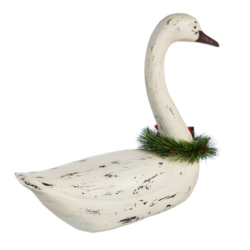 Evergreen 13"H Swan Statuary, 2 Assorted, 13'' x 3.2'' x 3.2'' inches