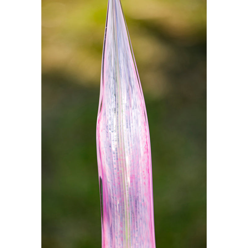 42.5"H Art Glass Reed Garden Stake, Light Pink, 2.36"x21.26"x1.97"inches
