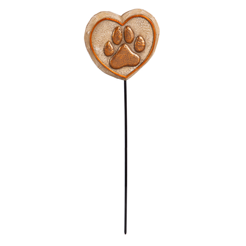 13"H Bronze Pawprint Pet Memorial Plant Pick, 12 PC CDU,84g2940