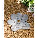 11" Paw Shaped Pet Memorial Garden Stone, Best Friends Live Forever,84g2961
