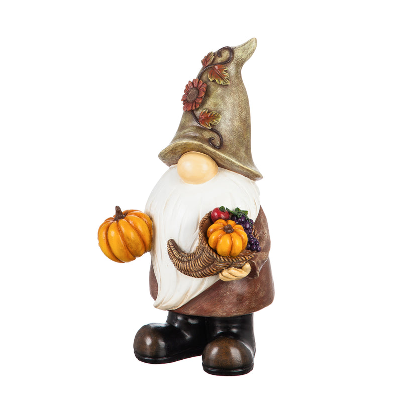 16.5"H Harvest Gnome Garden Statue, 9.06"x7.48"x16.54"inches