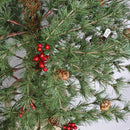 60"H Lit Artificial Christmas Pine Tree with Resin Birch Pot,84g3127
