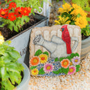 11" Garden Stone, Cardinal and Watering Can in Florals,84g3283a