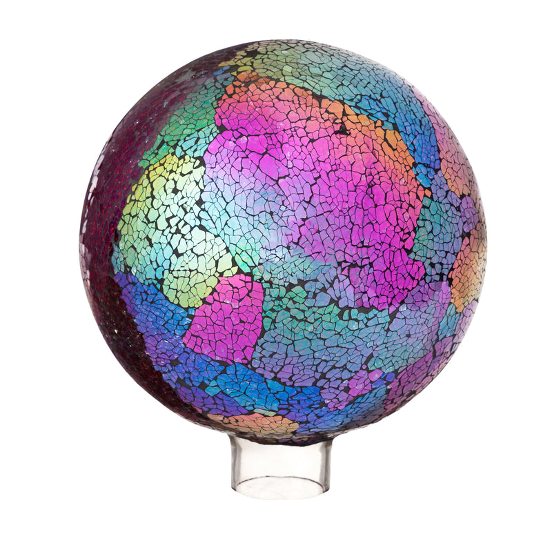 Evergreen 8" Mosaic Glass Gazing Ball, Baroque, 7.9'' x 7.9'' x 9.8'' inches.