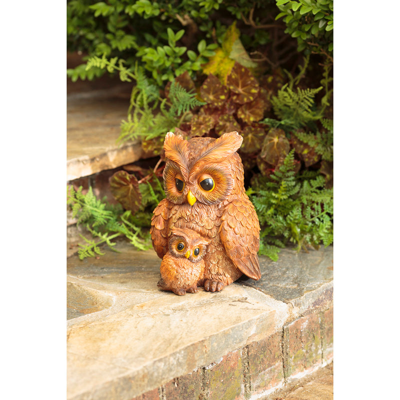 Mother and Baby Owl Garden Statue, 7"x5.75"x8.25"inches