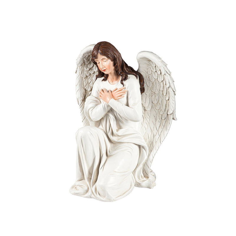 23"H Statement Kneeling Angel Garden Statuary, 13.59"x10.98"x17.01"inches