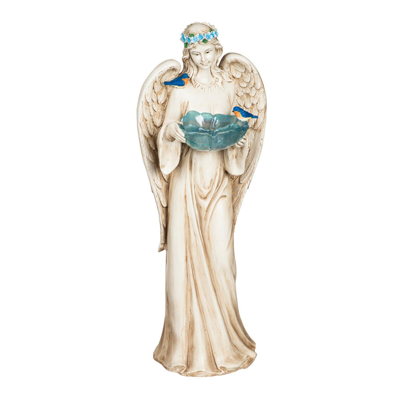 29.5"H Angel Bird Bath Statuary, 11.02"x11.02"x29.53"inches