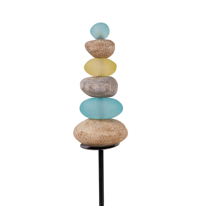 Zen Stacked Garden Stake, 3 ASST, 3.35"x2.56"x42"inches