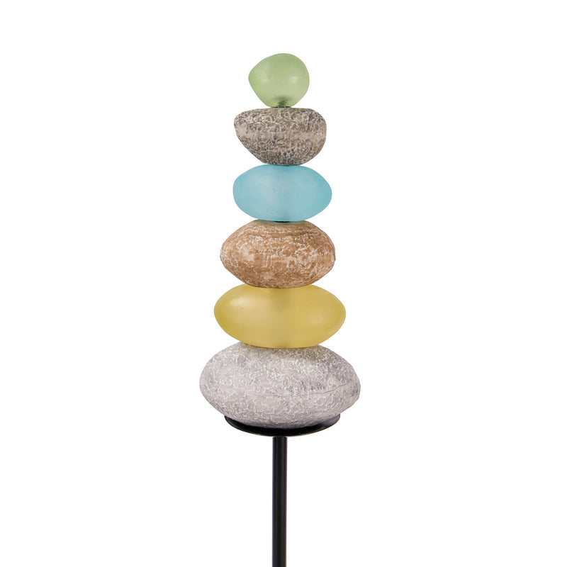 Zen Stacked Garden Stake, 3 ASST, 3.35"x2.56"x42"inches