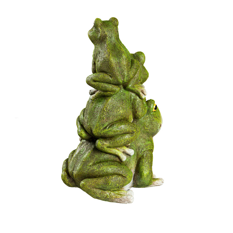 15.5"H Stacked Frog Trio Garden Statuary, 8.27"x9.84"x15.55"inches