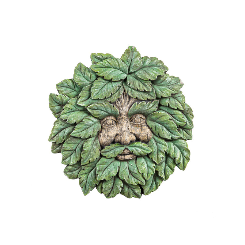 10" Green Man Garden Stone, 10"x10.5"x1"inches