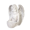 16"H Concrete Angel Bird Feeder Garden Statuary, 13.4"x12.8"x16.14"inches
