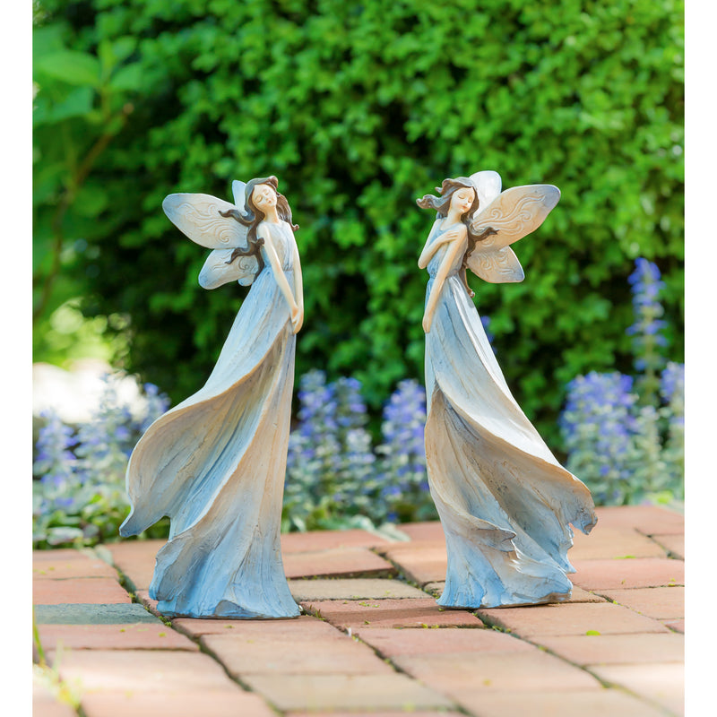 12"H Earth Angel Garden Statuary, 2 Asst, 4.92"x3.54"x12.01"inches