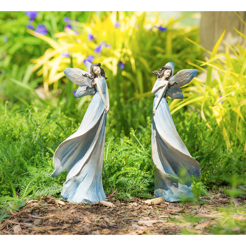 12"H Earth Angel Garden Statuary, 2 Asst, 4.92"x3.54"x12.01"inches