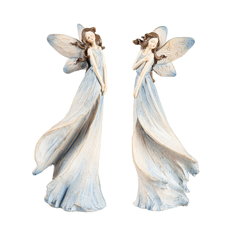 12"H Earth Angel Garden Statuary, 2 Asst, 4.92"x3.54"x12.01"inches