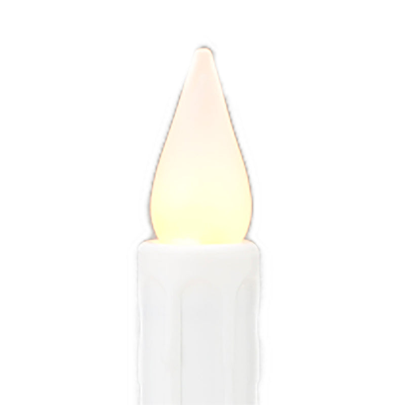 Yellow LED Bulbs for Window Candles, 2-Pack - White Bulb Base, 0.79"x0.79"x1.97"inches
