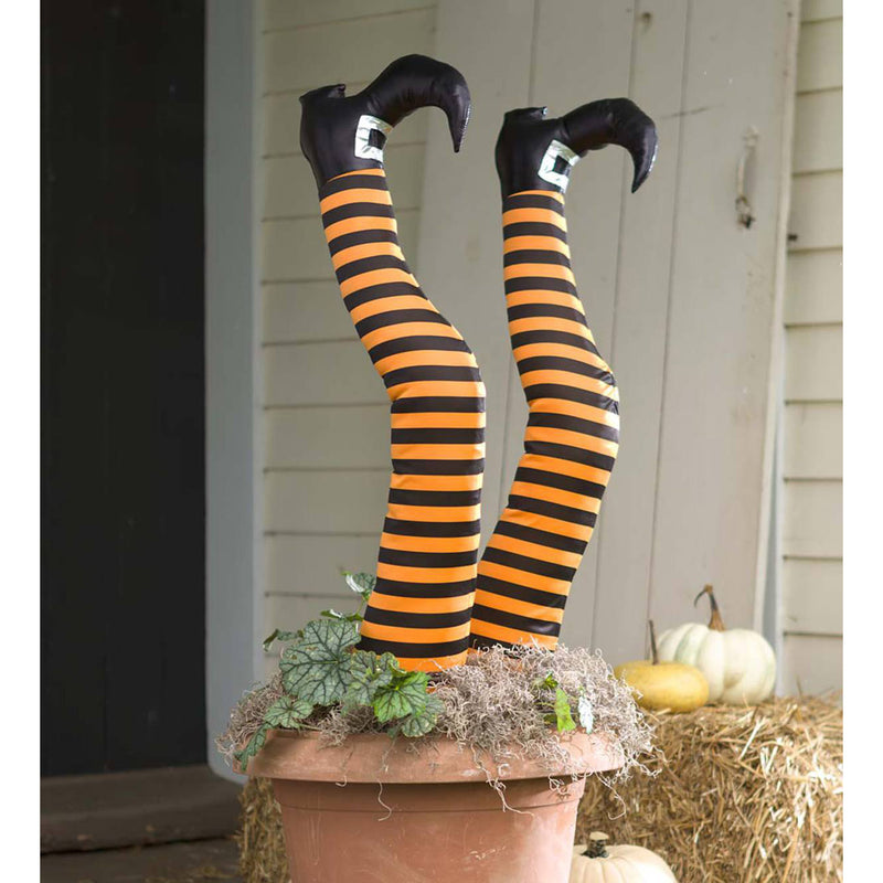 Halloween Witch Leg Stakes, Set of 2, 32"x9.5"x7.5"inches