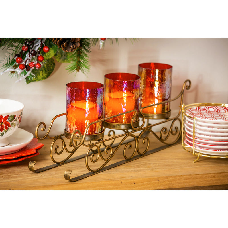 Winter Sled Metal Candle Holder,8chm232