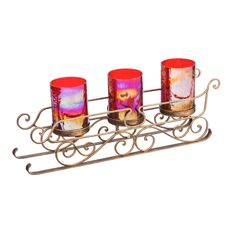 Winter Sled Metal Candle Holder