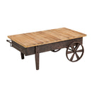 Vintage wood plank and metal cart,8etw049