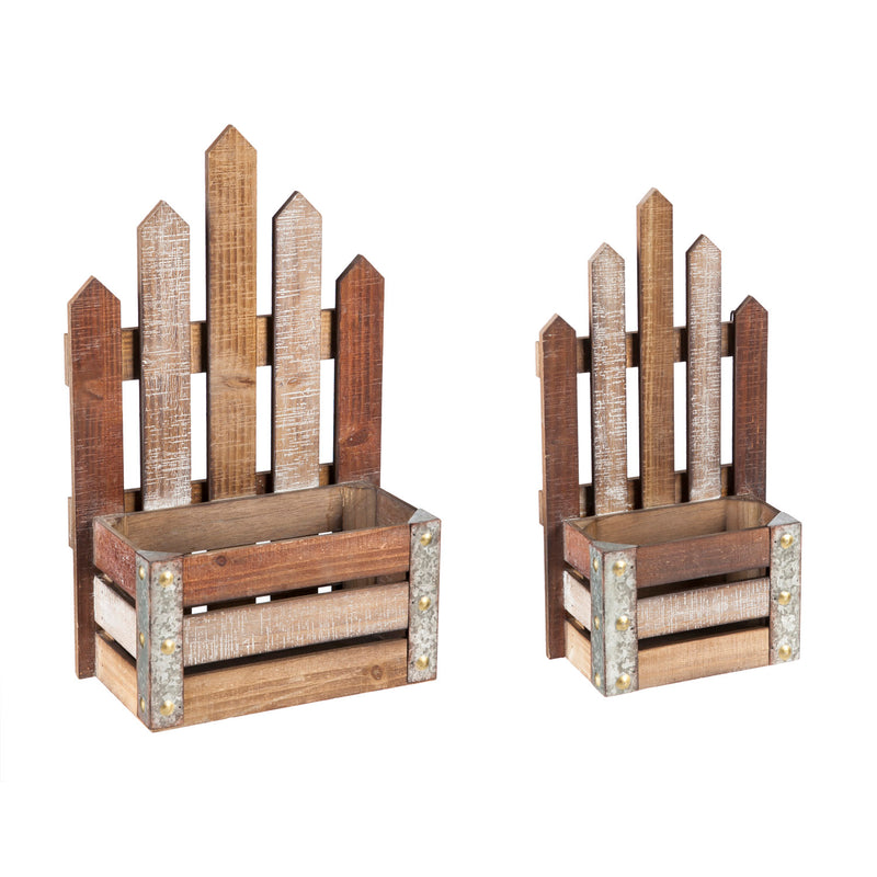 Metal and Wood Wall Storage, Set of 2,8f00216