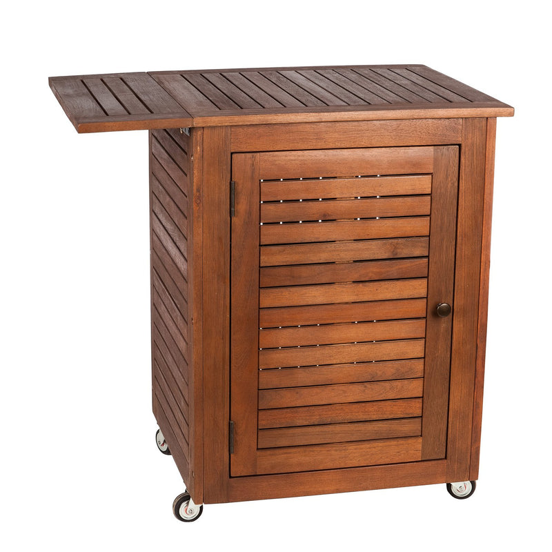 Small Eucalyptus Wood Rolling Cart,8f00382