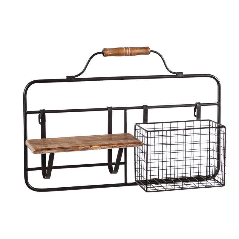 Metal and Wood Wall Organizer,8f00440