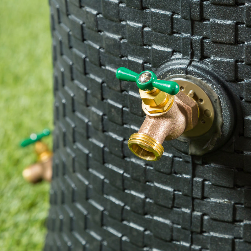 Woven Rain Barrel with planter, 23.25"x23.25"x32"inches