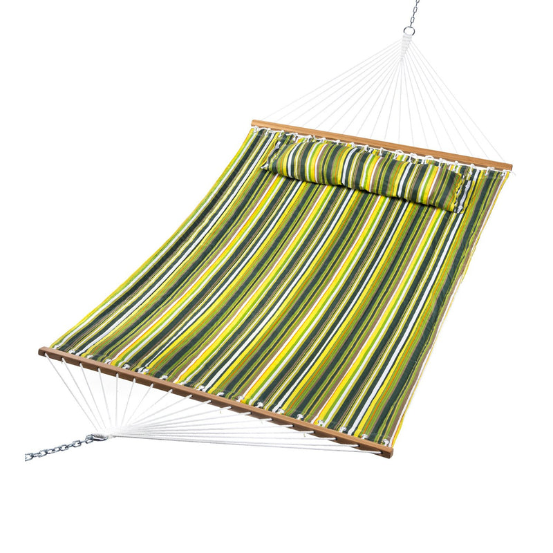 Quilted Poly Hammock Green Stripe, 74.8"x55.1"x0.2"