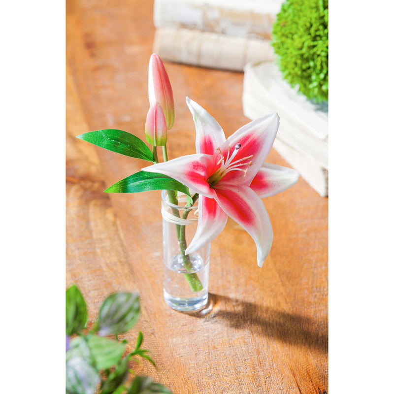 Looks and Feels Real Stargazer Lily, Set of 3-2 x 2 x 9 Inches