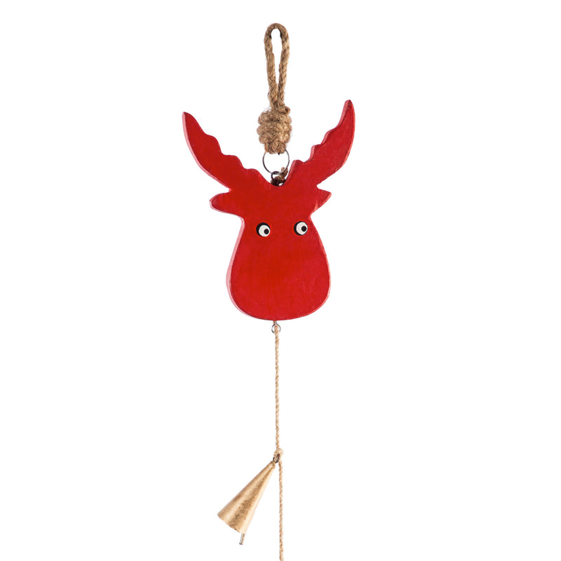 Red Wood Hanging Garland, 2 Assorted: Tree, Moose,8gw002