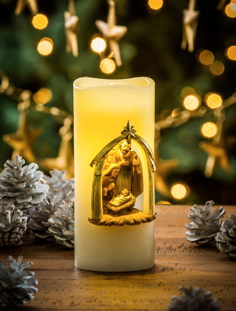 LED Musical Spinning Water Church Lantern, 4.2'' x 4.2'' x 12.6'' inches