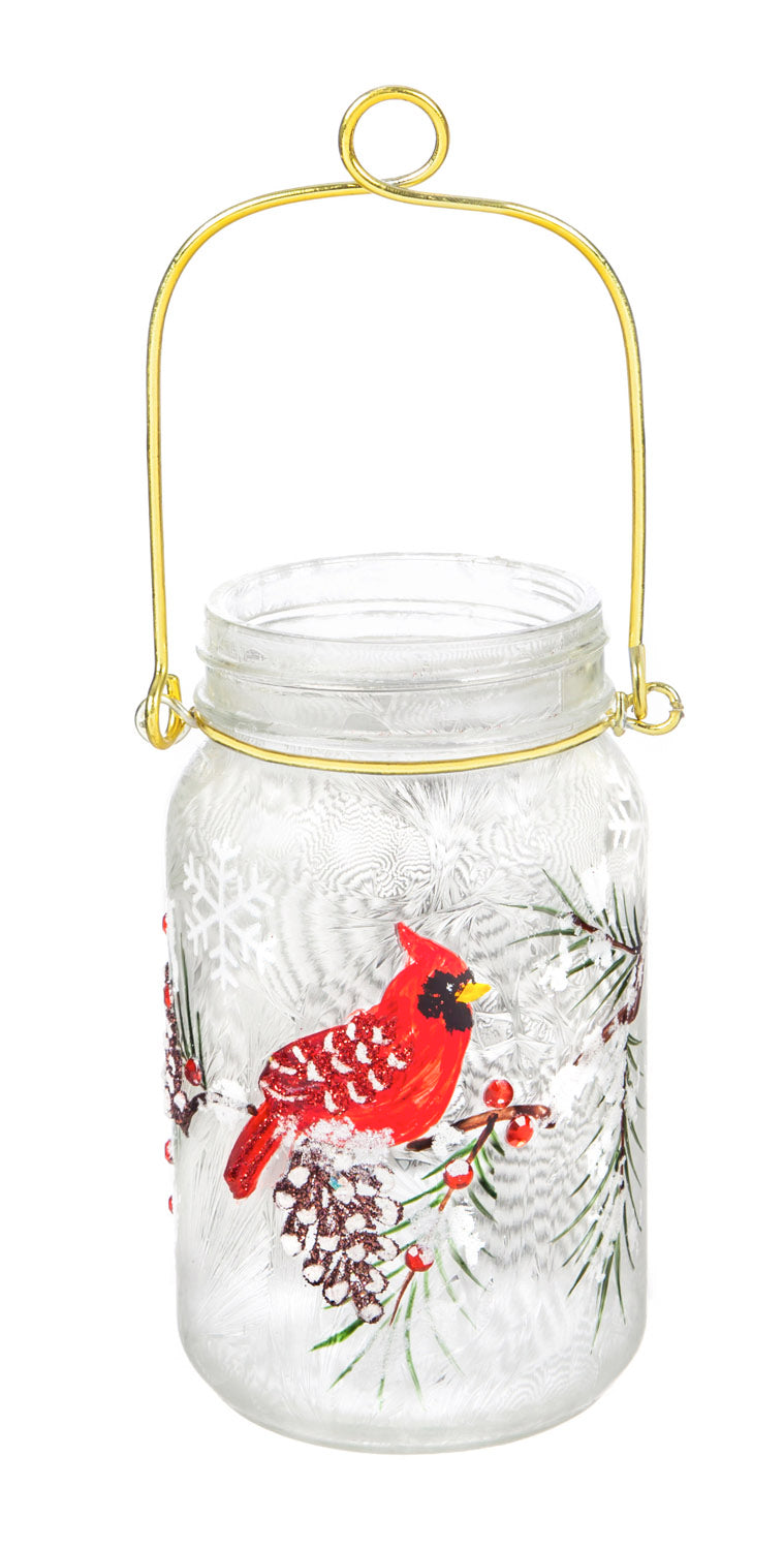 Led Lantern with Snowflake Cutout, 2 Assorted, Cardinal/Snowman, 5'' x 5'' x 7.3'' inches