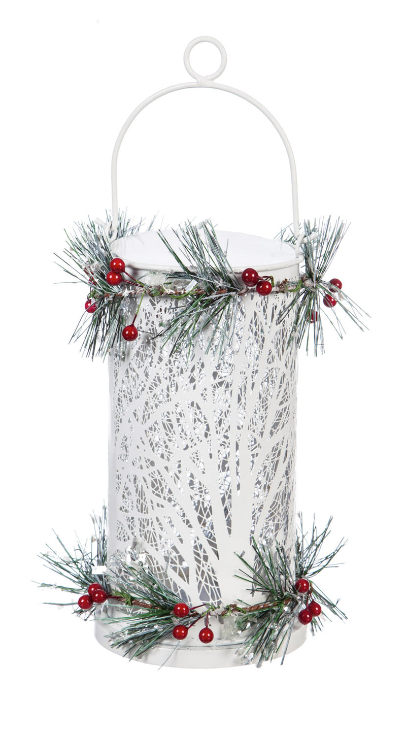 White and Red LED Candle Holder Décor, 2 ASST