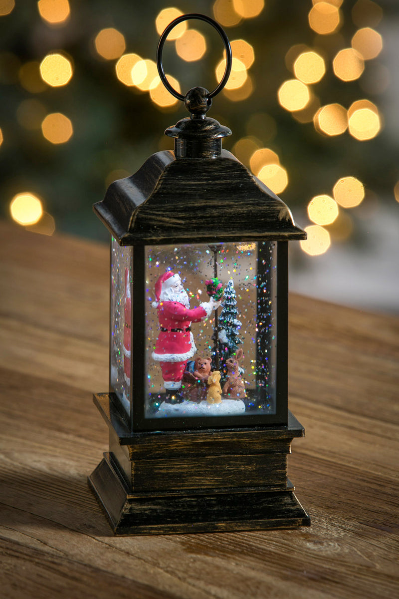 Santa Claus- LED Water Lantern w/ Floating Glitter,8led224