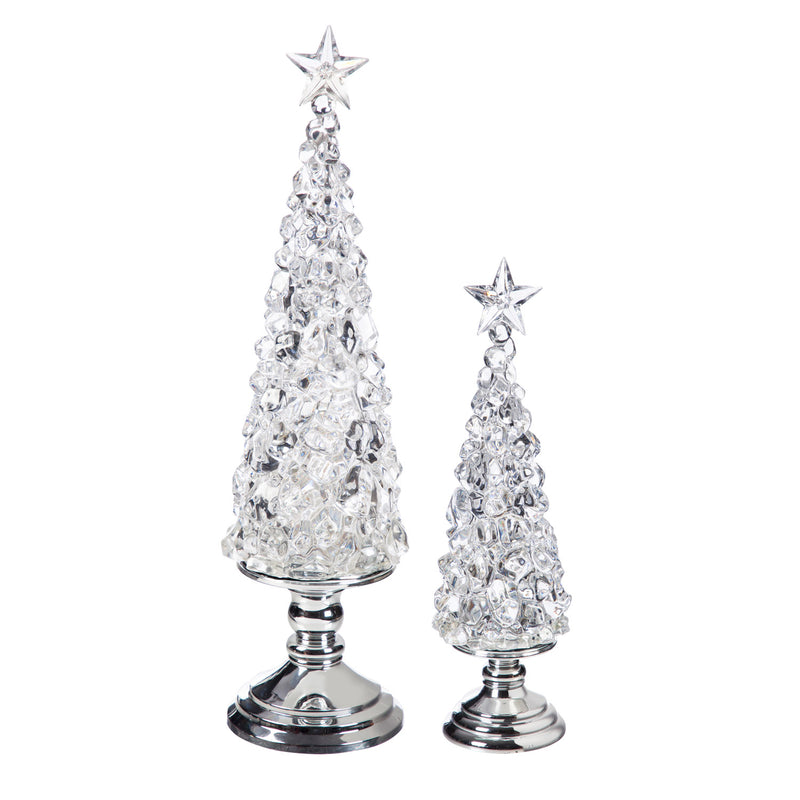 LED Color Changing Acrylic Table Décor, Holiday Tree, Set of 2,8led359
