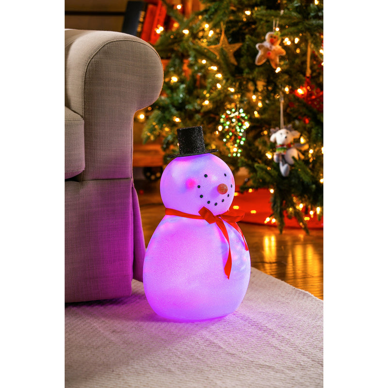 17'' Tall LED Acrylic Table Décor, Snowman,8led363